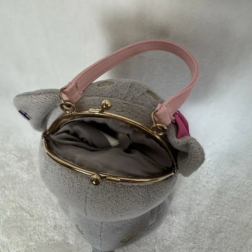 Gymboree Plush Cat Coin Purse Coquette Kawaii Kitty Novelty Handbag Pink